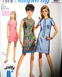 7579 JIFFY NO COLLAR DRESS LENGTHS SLVS OR NOT 68 PATTERN 8